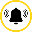 Icon of bell with sound waves on each side