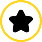 Icon of five pointed star with rounded corners