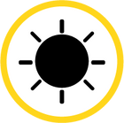 Icon of the sun represented as a circle with rays around it