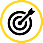 Icon with a target and an arrow in the middle