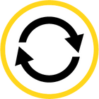 Icon with two arrows in a circular shape